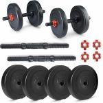 Lifelong LLPVCHGC07 PVC Home Gym Adjustable Set (1Kg* 4) Plate with Dumbbells Rods, (Black, 6 Months Warranty)