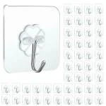 Zureni Self Adhesive Wall Hanging Hooks Heavy Duty Multi-Functional Waterproof Ceiling Hanger Hook For Bathroom, Home & Kitchen (Holds Upto 5 Kg, 50 Pcs)