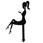 Ubuntu - Sitting Girl Cake Topper - Material MDF Wood - 6in Height - Matte Black - SS2 - Pack of 1