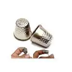 HIRDAY Finger Thimble Sewing Grip Metal Shield Pin Needle Protector Different Size (Silver, 5 Pieces)