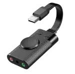 Tech Gear USB Sound Card , USB External Stereo Sound Adapter Splitter Converter with Volume Control for Windows and Mac , Plug & Play No Drivers Needed