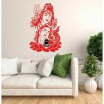 Wallzone Multicolor Vinyl, Pvc Lord Shivan Removable Sticker, 80 cm