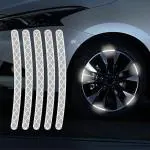 Care N Made ( White) (20PCS ) Night Reflective Car Bike & Bicycle Rim Reflectors, Safety Warning Stripe Decals Stickers Decoration Compatible with Mahindra Thar