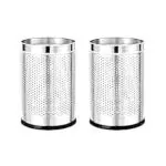 Perfetto PackPro Stainless Steel Open Perforated Dustbin | Steel Dustbin For Home, Bedroom, Rooms, Office, Kitchen, Washroom, Bathroom Medium - 8