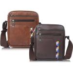 Romofy Brown Synthetic Leather Sling Bag for Men - 5 L