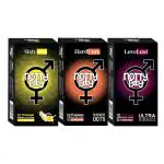 NottyBoy Super Thin Banana Flavour, Hardcore Raised Dots and Ultra Ribbed Condoms - 30 Pieces