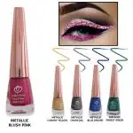 Looks United New Fashion Shimmer Glitter Metallic Eyeliner (Metallic Blush Pink, Metallic Canary Yellow,Metallic Charcoal, Metallic Blue Orchid, Metallic Forest Green)Pack Of 5