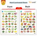 GO WOO 2 IN 1 FRUITS AND VEGETABLES Educational Poster for Preschool Kids | Chart for Kids