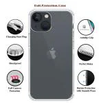 Casotec Slim Soft Silicon *Anti Dust Plug* Shockproof Transparent TPU Back Case Cover for Apple iPhone 13 Mini - Clear