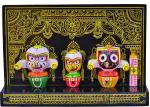 Real Craft Multicolor Ceramic Shree Jagannath,Subhadra,Balabhadra,Sudarshana In Singhasana