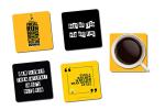 Whats Your Kick Shut Up Legs You Are Fine Type of Quotes Printed Set of 4 Coaster With Metal Stand