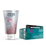 Jolen New York Lumeric B3 Hair Removal Cream (Peach) 50g & Creme Bleach with Charcoal 40g - Combo