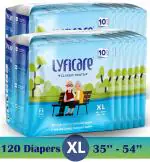 lyficare Classic Pants-Adult Diaper|XL-120Pcs|Pack of 12|Waist Size:88-137Cm|35-54Inch| Adult Diapers - XL (120 Pieces)