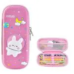 Silly Panda Minimalist Pink Rabbit Pen Bag for Kids - Perfect for School, Travel, and Everyday Use