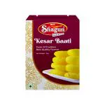 BFP SHAGUN Kesar Bati 1Kg | Authentic Indian Sweet Rich Flavor, Creamy Texture Kesar Bati | 20 Pieces In 1 Tin with Sweet Syrup | Made with Sugar, Milk Solid | Saffron Flavor Shagun