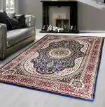 Hitex Carpet Wool Blue-Amer Living Room Persian Carpet - 4 X 6 Feet