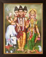 7 Hills Store Lord Dattatreya Gurudatta Dattaguru Dattatreyudu Guru Datta Datt Swamy Maharaj Murti Anagha Anaga Devi photo frame (9 Inch x 12 Inch),Wood,Wall Mount