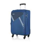 Safari Swift Plus 81cm Large Checkin Trolley Bag Polyester Expandable Soft Luggage, 4 Wheels 360 Degree Wheeling, Anti-Theft Zippers, Travel Bag, Suitcase for Travel, Trolley Bags for Travel, Blue