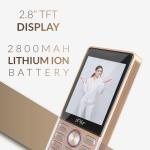 IAIR Y57 Keypad Mobile Phone with 2800 mAh Battery and 2.8 inch Big Display, Camera,Support Multi Language, Mirror Gold