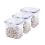 Lock & Lock Classics Tall Rectangular Food Storage Container With Flip Lid, 850 Ml, Set of 3 (HPL808F)