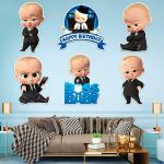 Zyozique Boss Baby Happy Birthday Cardstock Cutout With Glue Dot For Kids Theme For Baby Shower Happy Birthday Decorations Supplies (Pack Of 7) Blue B