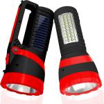 Pick Ur Needs Solar Emergency Led Torch Light for Home 4 hrs Torch Emergency Light (Black+Red)