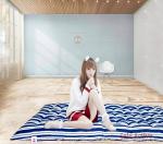 Sale Active Soft White Cotton Filled Mattress/Gadda - (6 x 3 Feet or 72 x 36 Inches, Blue-White Striped Color)