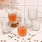 Castleite Icebox Series Water Glasses Set of 6 - Crystal Cut, Designer Glass for Cold Drinks, Juices
