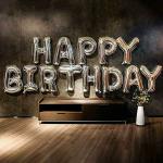 Festiko Happy Birthday Decorations Combo, Happy Birthday Baloons For Decorations, Happy Birthday Ballon Letters, Happy Birthday Letter Foil Balloon Silver (Set Of 52)