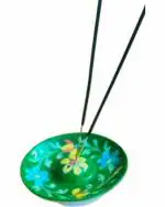 Om Craft Villa - Blue Pottery Decorative Decorative Agarbatti Stand for Pooja Ceramic Incense Holder (Green)