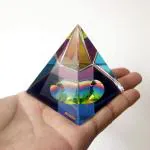 Kebica Stationery Multicolor Glass Pyramid Shape Paper Weight