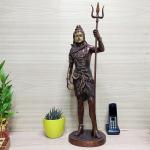 ARTVARKO Home Decor Brass Lord Shiva Statue with Trishul - 2 ft L