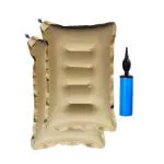 SHIVAM CART Sleeping Inflatable Air Pillow Headrest Soft Comfort Ultralight Portable Neck Pillow Plane Flight Bus and Office for Men and Women with Air Pump Biege Color (Pack of 2)