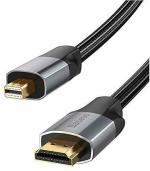 Baseus Dark Grey, Black HDMI Cable 1 m Aluminium Mini Display Port to 4K HDMI Cable Compatible with TV, Laptop, Camera, Computer, One Cable