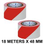 VCR Red & White Floor Marking Tape - 18 Meters in Length 48mm / 02