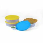 Plastic Storage Round thin container Box Khakhra Papad Roti Storage Container For Dining Table Drawer Cabinet Chapati Box For Kitchen - 1.5 L (Multicolor) 2PCS