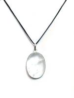 Astroghar Natural Clear Quartz Crystal Oval Pendent For Men And Women