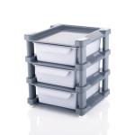 Generic Grey Plastic Mini Drawer Storage Rack