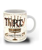 Whats Your Kick Therty Happy Birthday White Ceramic Coffee Mug 325 ML