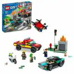 Jaiman Toys LEGO City Fire Rescue&Police Chase 60319 Building Kit (295 Pcs),Multicolor