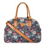 The Clownfish Purple Tapestry, Faux Leather Ziana Series Duffle Bag Luggage - 24 Litres