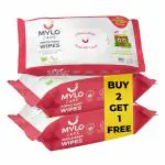 Mylo Baby Gentle wipes With 98% Pure Water, Coconut Oil & Neem Without Lid 80 (Pack Of 3)