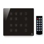 Artistic Device of letters C and L Remote Touch Switch Board for 8 Lights and 2 Fan for Single Colors of 12 Module Size (Plain-Black)