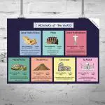 Ekdali Multicolor Paper 7 Wonders of the World Poster 11.7 x 16.5 Inch