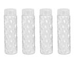 Steelo Clear Plastic Sancia Water Bottle, 1 L (Set Of 4)