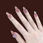 Smooky Easy to Apply Reusable, Trending, Long Lasting Nail Extensions with Nail Art Kit Pink (pack of 24)