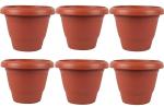Audbhidhi Pots 24 Inches -Pack Set of 6 Plastic Planters Gamla Round Shape Nursery Big Large Size Terracotta Flowers Pot for Plants Home Gardening & Indoor/Outdoor, Balcony
