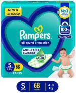 Pampers All round Protection Pants Baby Diapers, Bachat Pack, Lotion with Aloe Vera - S (68 Pieces)