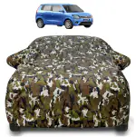 Auto Hub Maruti WagonR (Model : 2019-Till Date) Car Cover with Mirror Pocket and Soft Cotton Lining,Waterproof Maruti WagonR (Model : 2019-Till Date) Car Body Cover, Army Print