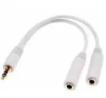 Tech Gear White White 3.5mm AUX Earphone Headphones Audio Splitter Male To Double Female Phone Converter (AUX Earphone)
